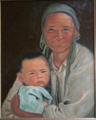 Woman and Baby - Original oil painting by Isabelle Griesmyer